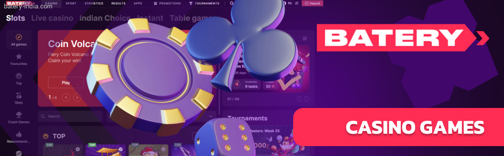 Batery Bet India cooperates with the best software providers