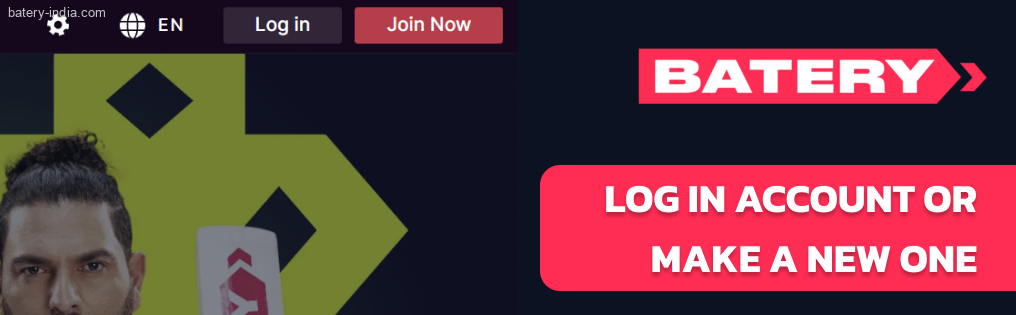 Log in or registr in Batery Bet