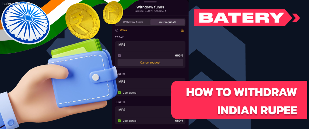 Batery Bet withdrawal list is not as extensive as the deposit one